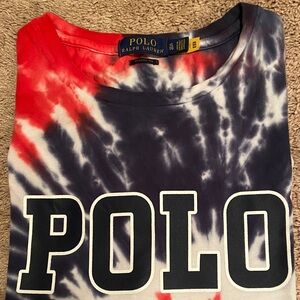 Ralph Lauren Polo Tie Dye Red and Blue Classic Fit Tee